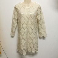 Beige Floral Lace Dress/top