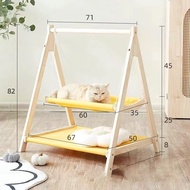 Wooden Double Cat Hammock Swing Bed Cat Hammock Bed Cat Bed Cat Nest Hanging Cat House