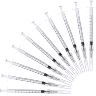 10Pcs 1ml Syringes, with 27g 1/ 2inch Needles, Needles Individually Packaged