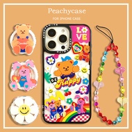 Kawaii Smiley Flower Wiggle Rabbit Bear Holder Wireless Charging Phone Case Compatible for iPhone 16