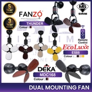 DEKA MS16DC ECOLUXE E388 16Inch 3 Blades Remote Control Deka Ecoluxe Wall Fan Ceiling Fan Kipas Dind