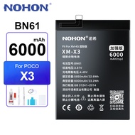 NOHON BN61 Battery For Xiaomi POCO X3 / X3 NFC BN57 Phone Batteries