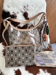 中古包 Ferragamo 菲拉格慕 透明老花肩背包