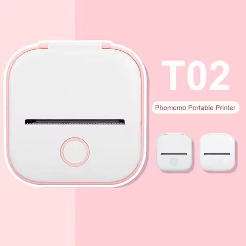 Phomemo T02 Mini Portable Thermal Printer Wireless BT Pocket Label Printer Connect 203dpi 53mm Print