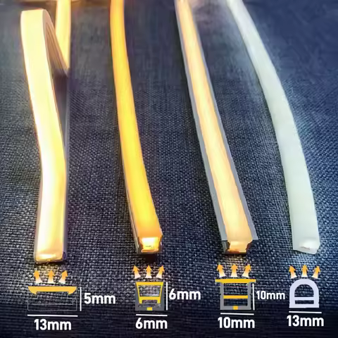 4/6/8/10mm Narrow LED Neon Silicone Tube Rope Lamp Recessed DC12V Flexible Waterproof Diffuser Cabin