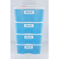 Maxonic 4 Tier A4 Multipurpose Drawer Cabinet / Document Stationery Makeup Toys Drawer / Laci 4 Ting