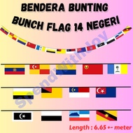 【SpendWithJoy】Flagline Bendera Bunting 14 Negeri Flag Bendera Bunting Bertali Bundle Bunch Flag Mala