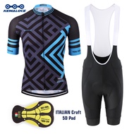 KEMALOCE Blue Bike Team Pro Cycling Wear 2021 Mtb Bicycle Cycling Clothing Summer Bicycle Bike Clothes Kits