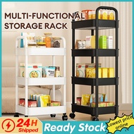 【hot sell】2/3/4/5 Layer Trolley Cart Organizer Storage Shelf  for Home-Layer Kitchen Bathroom Trolley For Room Moving Rack  Organizer with Wheels and Handle Utility Rolling Cart
