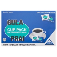 Gula Prai Cup Pack Fine Granulated Sugar 100 Sachet x 5g Gula sachet