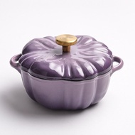 【จัดส่งภายใน 24 ชม】เหล็กหล่อไม่ต้องใช้เครื่องปรุงรสเตาอบ Enameled Cast Iron Dutch Oven 3.7L Pumpkin Shape Cooking Dutch Pot