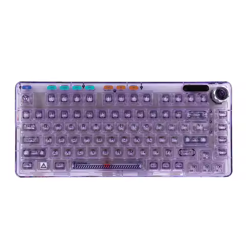 AULA F81 75% 81-key Hot-swappable Wired/Bluetooth/2.4Ghz Wireless Transparent Gasket mounted Mechani