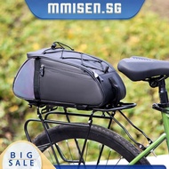 [mmisen.sg] Waterproof Bike Rear Rack Bag PU Bicycle Panniers Reflective Bicycle Accessories