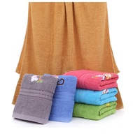 ผ้าขนหนู Cotton% 100 ผ้าเช็ดตัว เนื้อผ้านุ่ม ปักลายการ์ตูนน่ารักๆ ขนาด (70 x 140 cm.)
