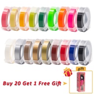 1Roll 3D Embossing Label Tapes 3/8 Inch * 9.8 feet Refill Compatible Dymo 12965 1610 1880 Label prin
