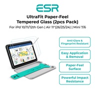 ESR iPad 10/11/12th Gen | Air 11"(26/25/24) | Mini 7/6 - UltraFit Paper-Feel Tempered Glass (2pcs Pa