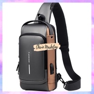 USB With Combination Lock Push Bag Beg Silang Lelaki Waist Chest Pouch Bag Men Sling Bag Men Waterpr