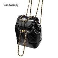 Canita Kolly2023 New Style Genuine Leather Ladies Backpack Chain Bagfrench styleFemale Bag