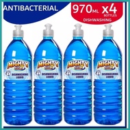 ➷ ❅ ➤ Mighty Clean/All Mighty Dishwashing Liquid Antibacterial Blue 4 BOTTLES SET 970mL