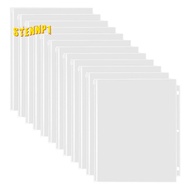 12Pcs Binder Pouch Loose Leaf Filing Document Storage Bags 11.4In X 9.4In Binder Pockets for 3-Ring 