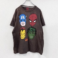 古著威漫畫短袖T卹，ブラウン， XL碼