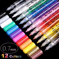 {GKYJK} 12 COLOR Acrylic Paint Pens Extra Fine Point Acrylic Paint Markers Quick Dry Non Toxic For S