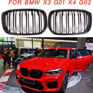 Gloss Black Front Kidney Grille Slat Style Grill  For BMW X3 G01 X4 G02 For BMW X3 25i 28i For BMW X