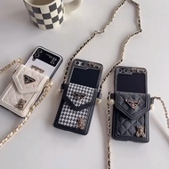 Galaxy Z Flip3~7 Bear Card Wallet Case | Z Flip7 Ready Mini Bag Strap Phone Case