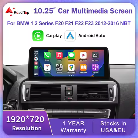 10.25" 12.3" Wireless CarPlay Android Auto 1920*720 Multimedia Display Screen For BMW Series 1 2 F20