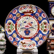 英國Masons麥森1997歐式宮庭花卉瓷盤牆面生日掛盤Vase of flower