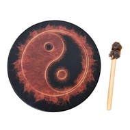 {BAOBAO} Vegan Shaman Drum Handmade Crafts Alchemical Moon Drum Desktop Ornament Sound Healing Tool