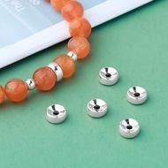 Pure Silver 999 Glossy Spacer Spacer Beads Solid Concave Spacer Loose Beads Bracelet Bracelet Spacer