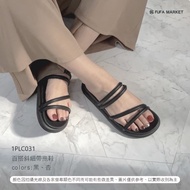 Fufa Shoes &lt; Brand &gt; 1PLC031 Versatile Diagonal Thin Strap Slippers