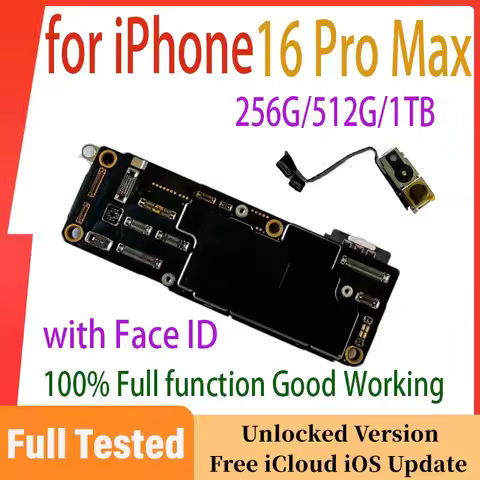 Motherboard For iPhone 16 Pro Max With Face ID 256g Unlocked Clean ICloud Physical SIM Version Logic