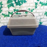 PLASTIC SQUARE BOX (24CM) WIN + SAMIR 2-LAYER BOX BOX/ PLASTIC BOX/ STACKING FOOD BOX/ FOOD RACK/ FO
