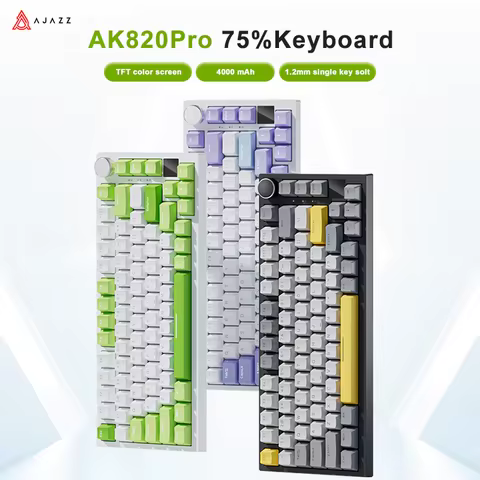 Ajazz AK820 /AK820PRO Gaming Mechanical Keyboard 82 Keys Wired Bluetooth 2.4GHz Wireless Gamer Keybo