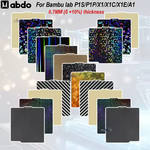 For Bambu Lab Build Plate Pei Sheet Spring Steel Sheet 257x257mm PEO PET PEY H1H Smooth PEI for Bamb