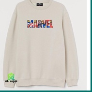 Sjf > H&M MARVEL Cream CREWNECK Sweater Big Size S M L XL XXL