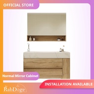 Rabdoge Bathroom Ceramic Wood Basin Cabinet With Mirror Cabinet