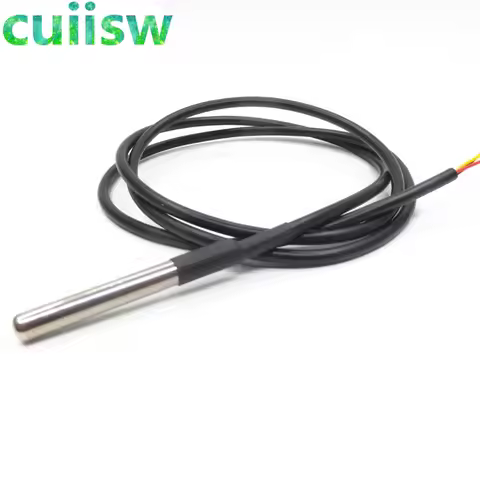 1pcs DS18B20 Stainless steel package 1 meters waterproof DS18b20 temperature probe temperature senso
