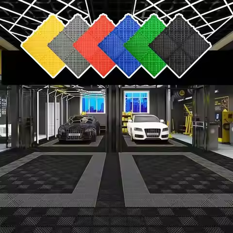 20 Pack Interlocking Drainage Tiles, 15.7 * 15.7 inch Rubber Floor Tiles, Double Non-Slip Tiles Mat 
