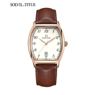 Solvil et Titus W06-02824-007 Men's Quartz Analogue Watch in White Dial and Leather Strap