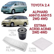 (SET) FILTER TOYOTA ALPHARD ANH10 ANH15 2.4 2WD 4WD AWD ESTIMA ACR30 ACR40 ENGINE OIL FILTER AIR CON