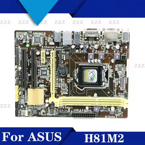 ZZ For ASUS H81M2 1150-Pin Motherboard Multi-PCI Support I5-4590 4330 Tested OK