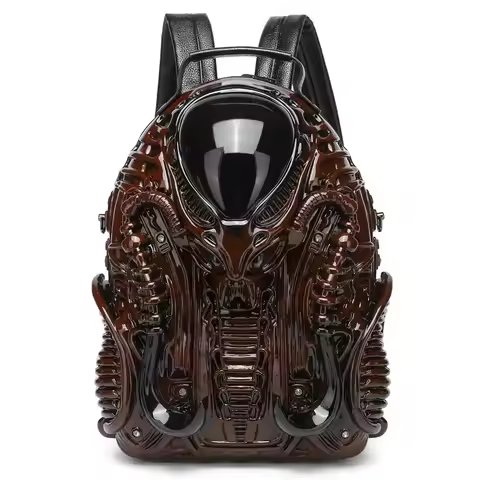 Unique Alien vs Predator Street Punk Style Universal Backpack Perfect for Riding Durable Design with