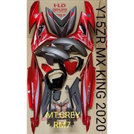 HLD Cover Set Y15ZR V1 V2 Matt Grey/Red MX KING 2020 (Matte GY/RM7) Airbrush Sticker Tanam Coverset