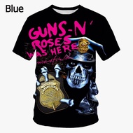New Fashion Guns N' Roses 3D Art Printed T Shirt Men Cool Printed Streetwear
