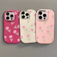 Soft Cute Flowers Case Compatible for IPhone 15 14 12 13 11 Pro XS Max XR X 8 7 Plus TPU Shockproof Aesthetic Waterproof Phone Cover Silicone Casing