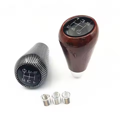 Universal 5 6 Speed Car Wood Carbon Manual Gear Shift Knob Stick Manual Transmission Gearstick Lever