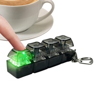 Fidget Toys LED Keyboard Keychain Crystal Clicker Sensory Toy for Stress Relief Keyboard Keychain Fi